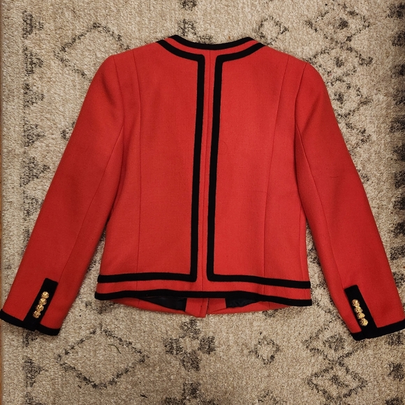 J.Crew Lady Double Serge Berry Wool Jacket Size 0 - Picture 3 of 5